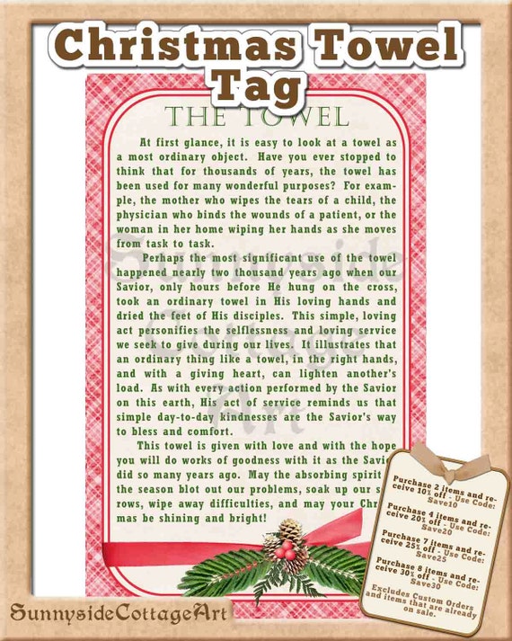 christmas towel story and gift tag by sunnysidecottageart christmas towel story and gift tag by sunnysidecottageart