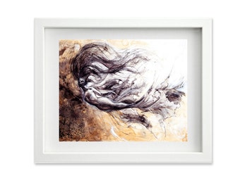 mermaid print, 8x10, mermaid art, fantasy art, sea creature, underwater ...