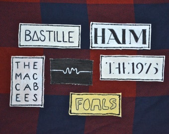 Band Patches- Haim, Bastille, Foals, Arctic Monkeys, The 1975, and The Maccabees