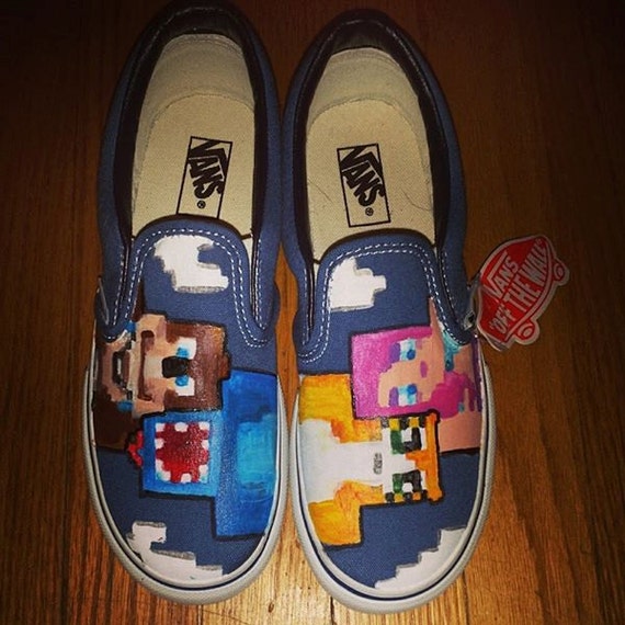 Custom Hand painted Minecraft Shoes. Provide your by ManaArtCrafts