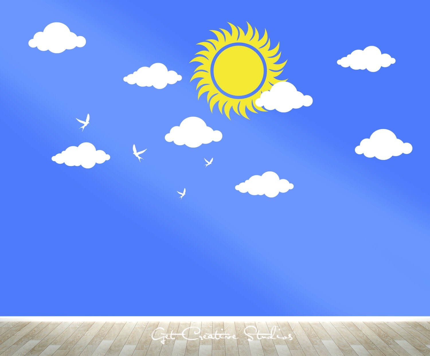 Sun Decal Sunshine Wall Decal Cloud Decals Weather Sky Flying