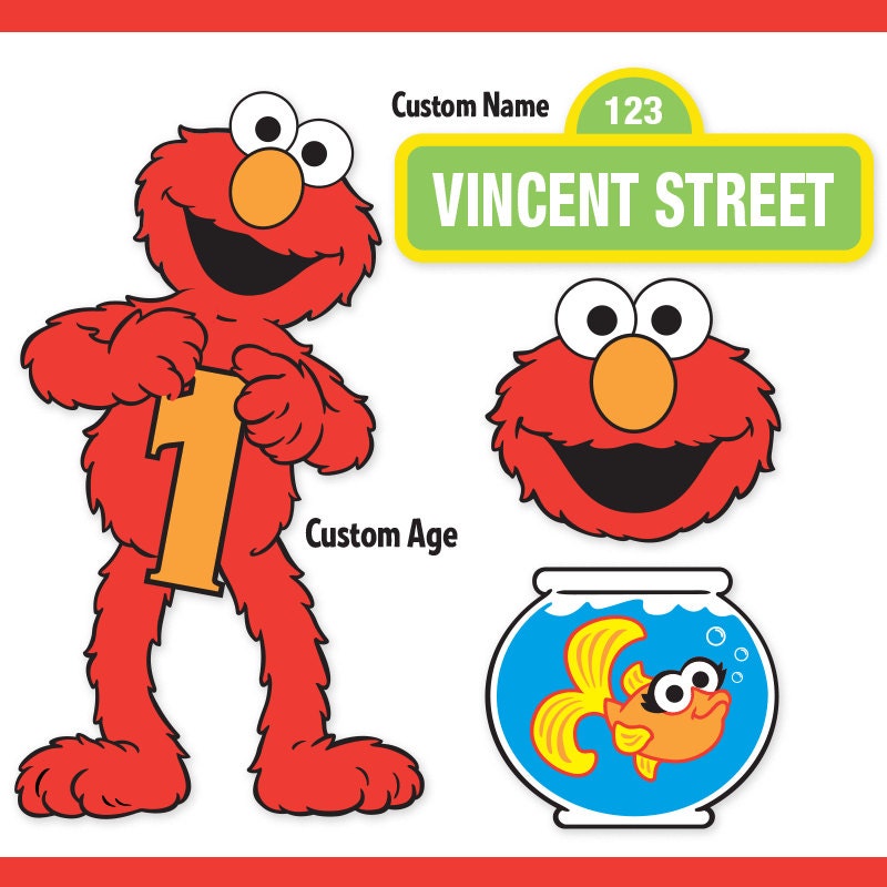 custom printable sesame street elmo centerpiece displays