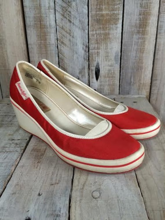 wedge red shoes for women