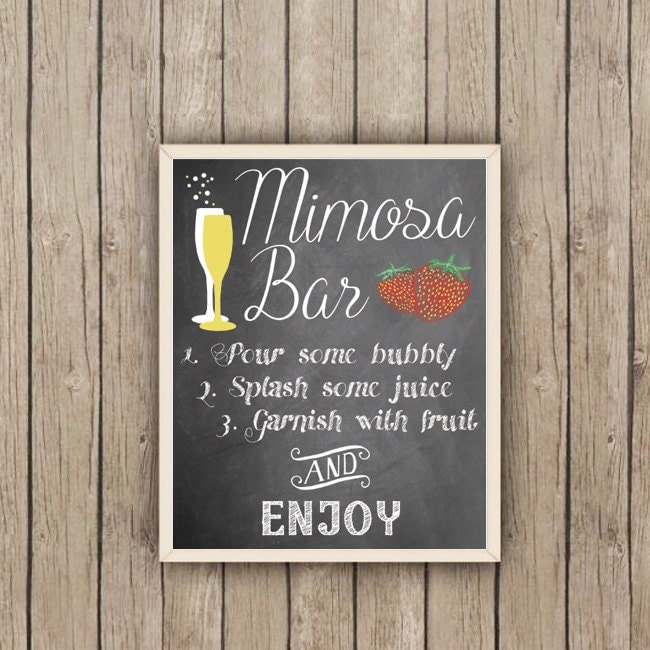 Mimosa Bar Sign 8x10 and 5x7