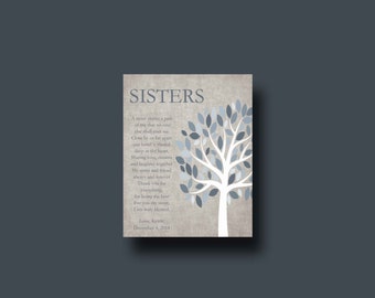 SISTERS gift print - Personalized gift for your Sister - Wedding Gift ...