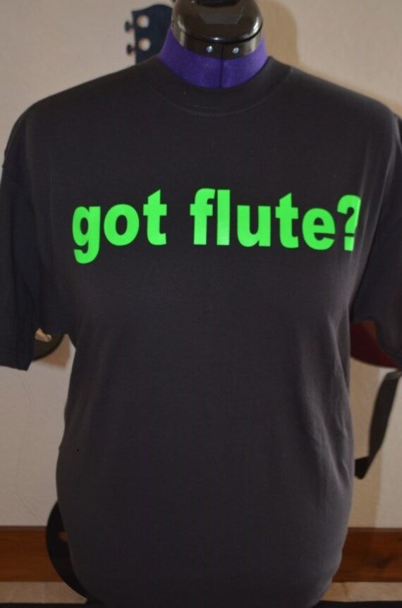Items similar to got flute? Flute TShirt Neon Pink Green Band