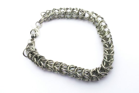 Chainmaille Bracelet Chainmail Silver by DameCreation on Etsy