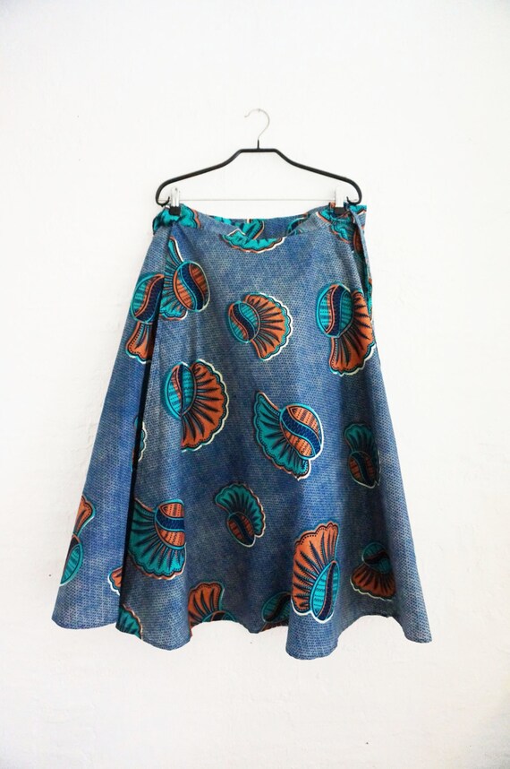 African Clothing, African Skirt: Original Dutch wax, Julius waxprint, wrapskirt, one size fits all, cotton, handmade
