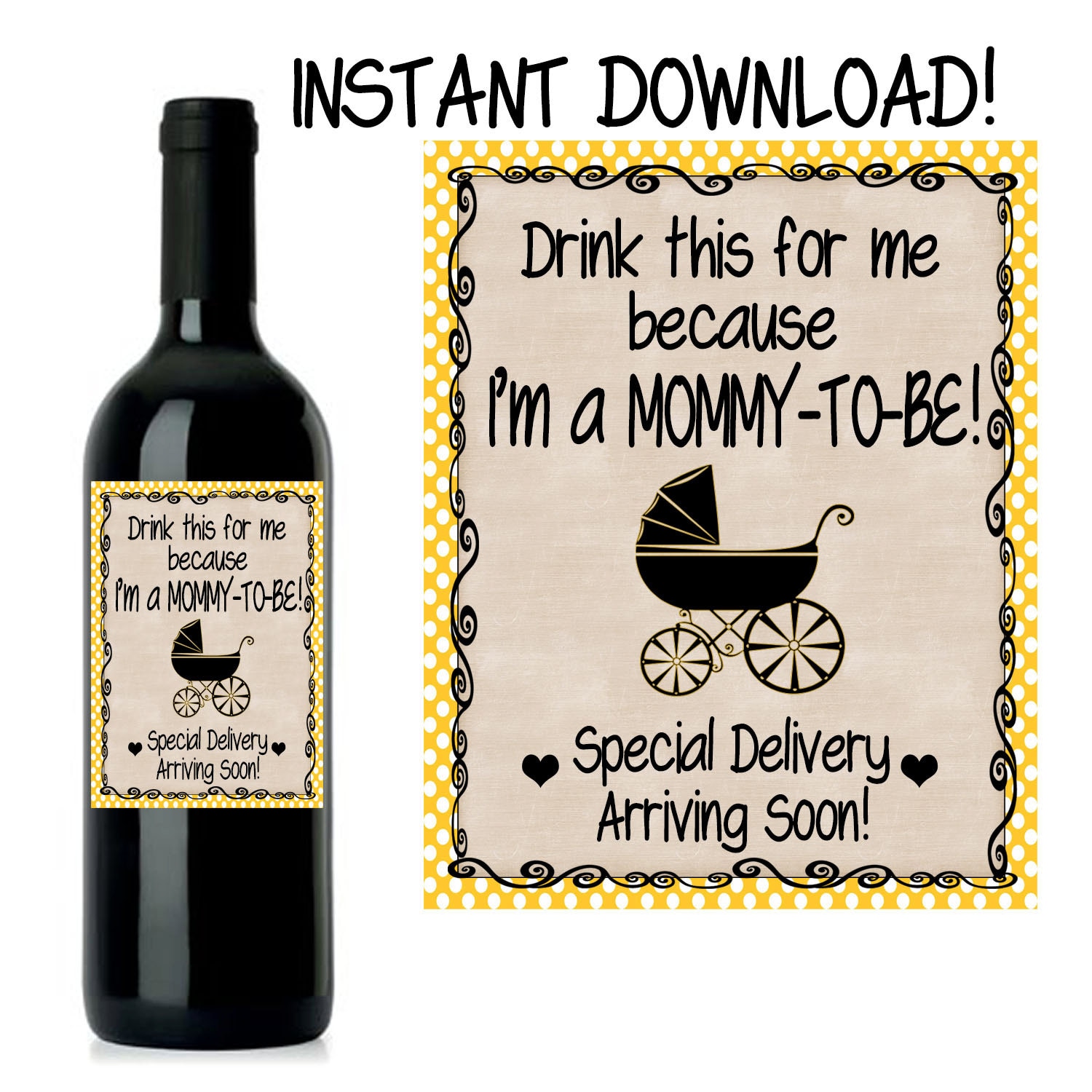 Pregnancy Announcement Baby Announcement Wine Bottle Label