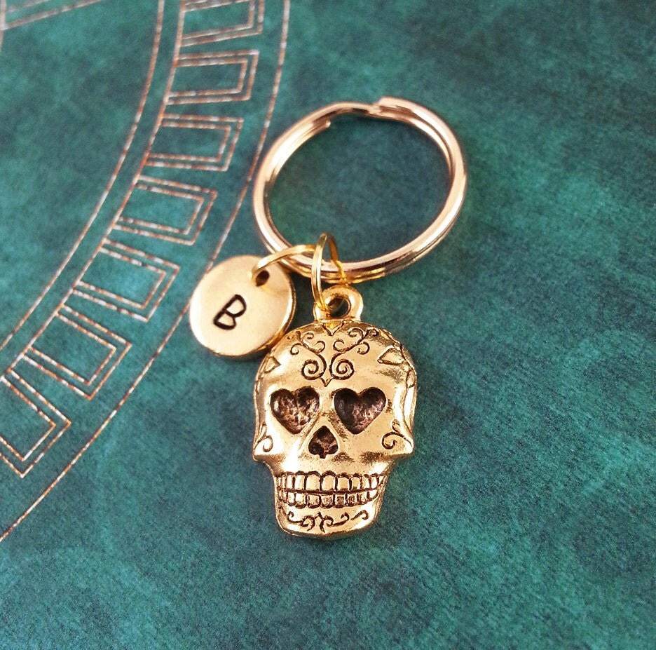 Sugar Skull Keychain SMALL Day Of The Dead Keychain