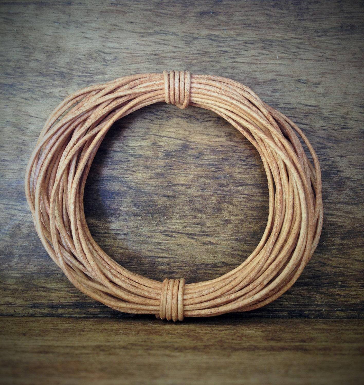 Natural Round Leather Cord 1mm 5 metres 5.47 yards