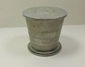 Rustic Metal Travel Cup with Lid, Lightweight Aluminum Collapsible Cup, Camping Travel Pill Cup, Metal Drinking Glass