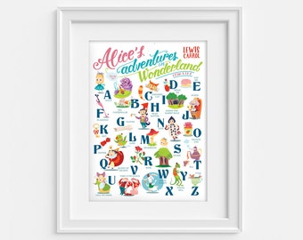 Alice in Wonderland alphabet poster (12,60 x 18,10) From A to Z.