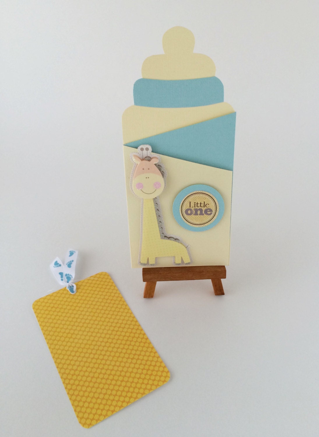 New Baby Boy Card Bottle Shaped Gift Card Congratulations