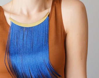 Summer Outdoors Statement Necklace Fringe Necklace Holiday Outfit Women Gifts For Bridesmaids For Her Bestfriend Gifts For Mom / CHEORA