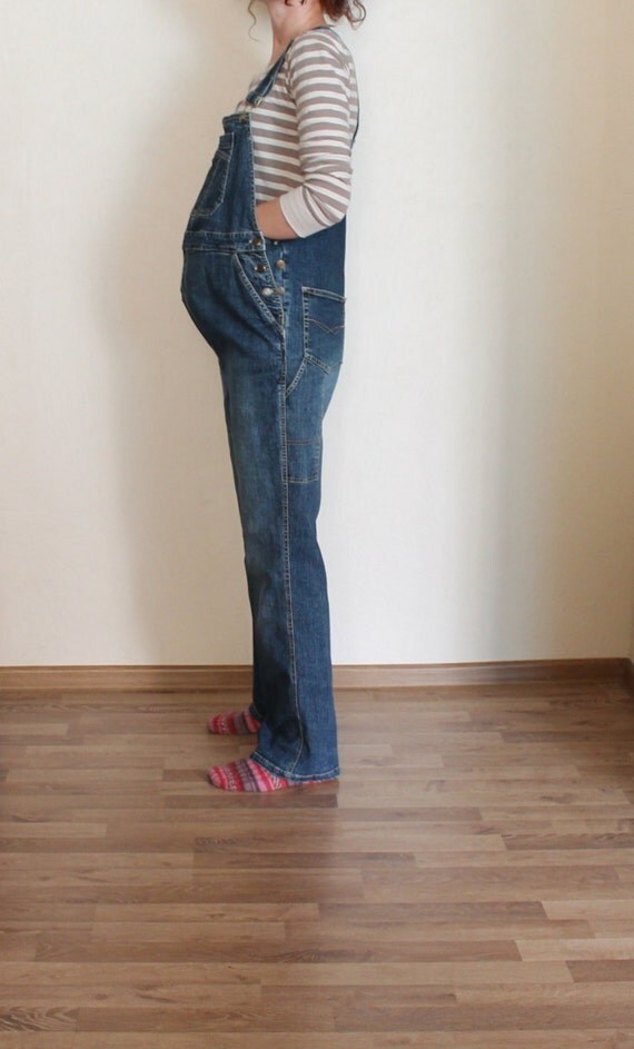 Blue Denim Maternity Overalls Bib Overall Jumpsuit Jean Bib