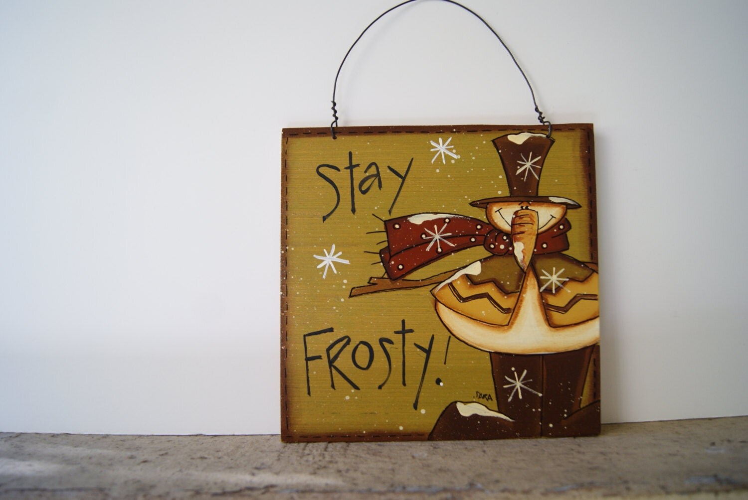 Snowman Sign~ Handmade Christmas Snowman Sign~ Holiday Decor~ Stay Frosty!