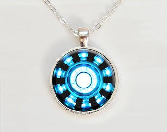 Iron Man Inspired Arc Reactor Pendant, Tony Stark Arc Reactor inspired necklace, Iron Man pendant, Iron Man Round Arc Reactor Necklace