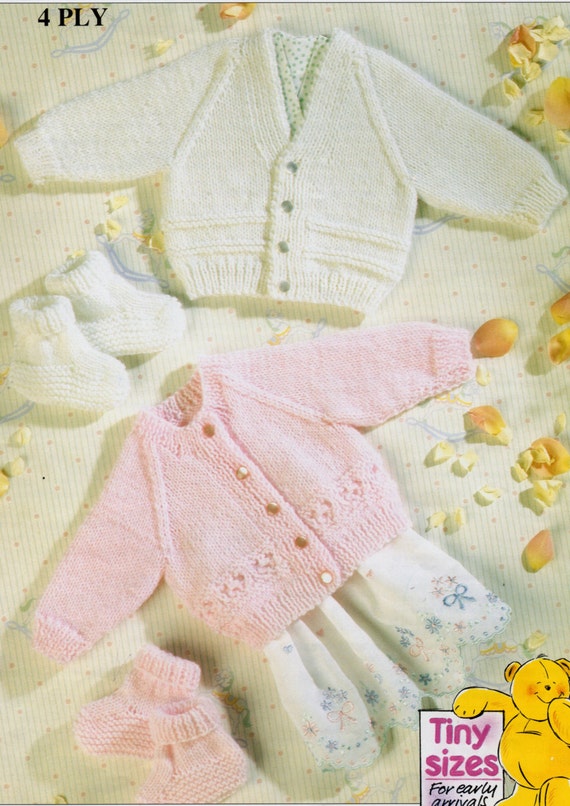 Baby Knitting Pattern Premature Cardigans Newborn Cardigans