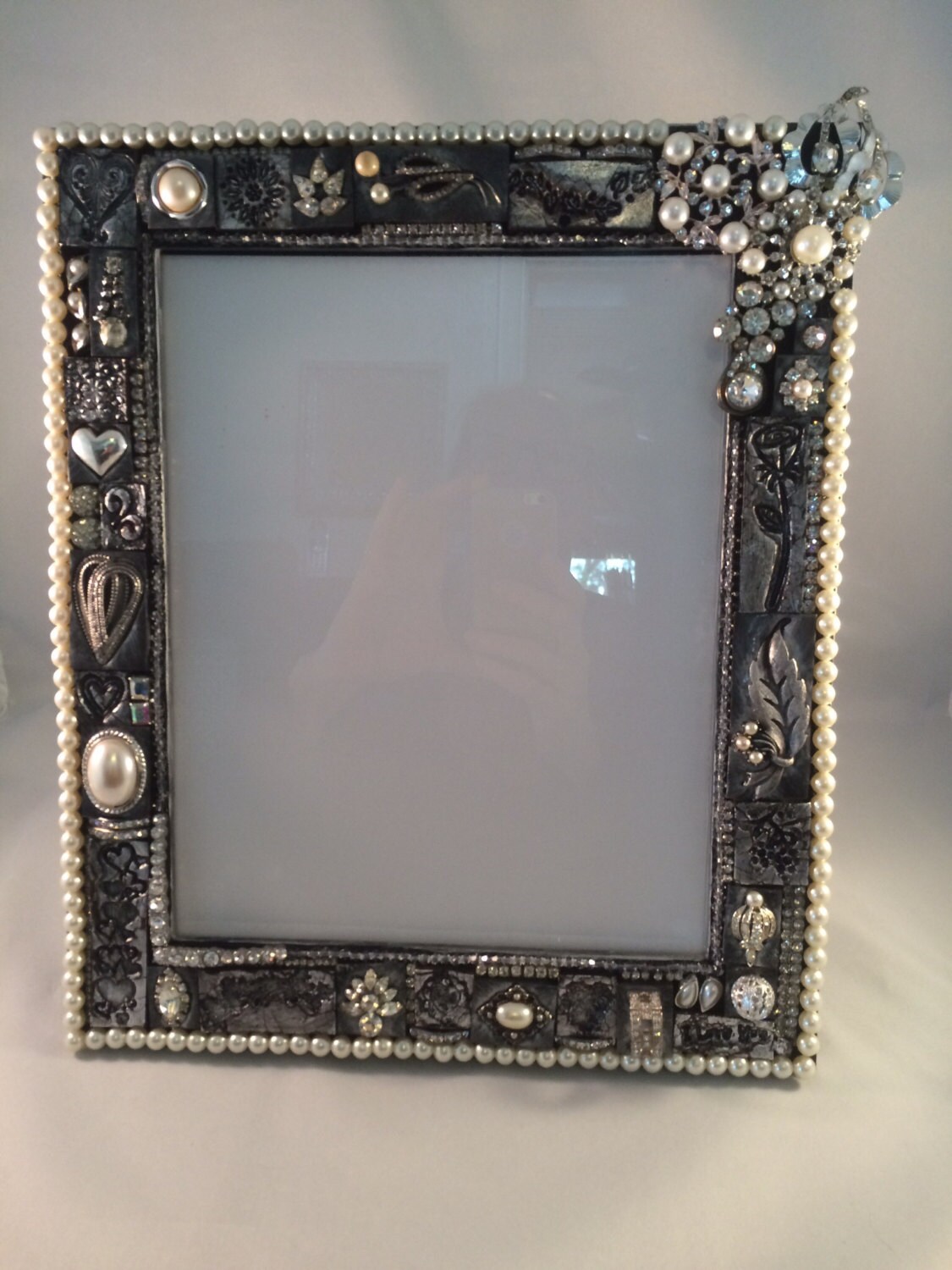 8x10 Elegant Picture Frame With Vintage Jewelry And By Bubbalouies