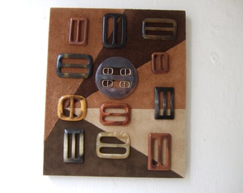 Buckle up - original mixed media assemblage wall art