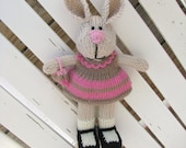 Easter Bunny Rabbit Toy - Hand Knit Stuff Bunny - Plush Doll - Gifts for Kids - Kids Toy Plush - Child Gift - Child Toy Plush Doll Riley