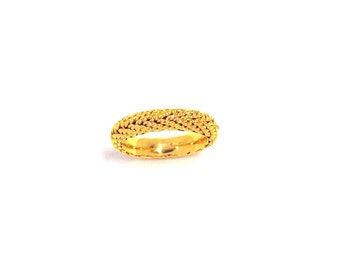 14k gold woven wedding ring