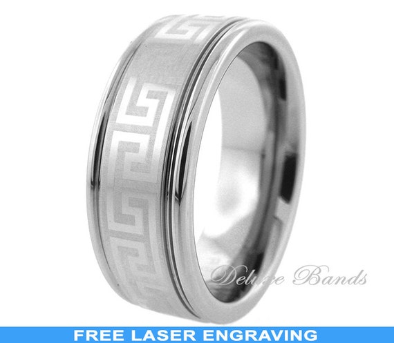 celtic wedding rings greek key