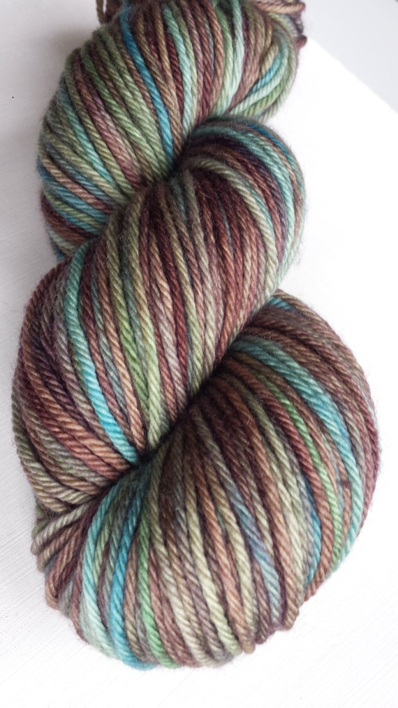 Hand dyed yarn Variegated yarn Earth colors by boraknits