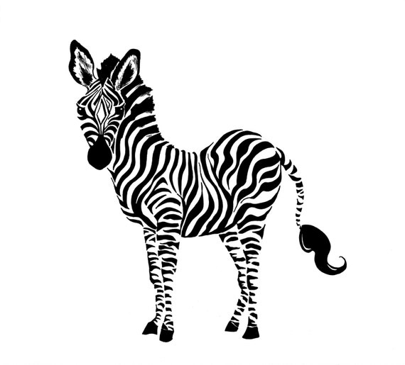 zebra drawing on black paper