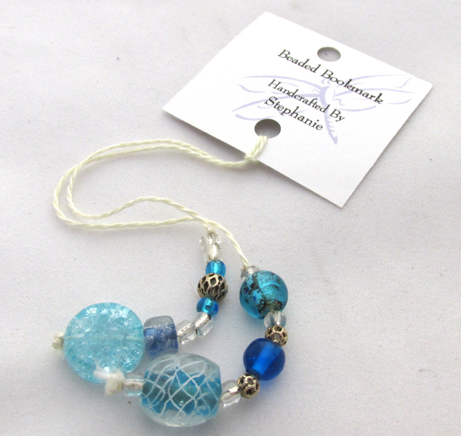 Handmade Beaded Bookmark by WhimsicalWillowCo on Etsy
