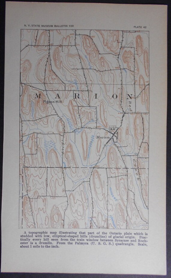 c.1920 Map Marion New York Topography Ontario by DiscoverMaps