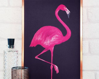 Flamingo Print - Cool poster in A4 or A3 - flamingo prints - flamingo wall art - flamingo wall art - flamingo gifts - flamingo decor