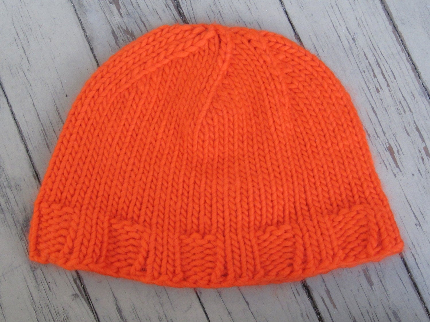 Items similar to Super Soft Merino Wool Hat in Blaze Orange for Hunters ...