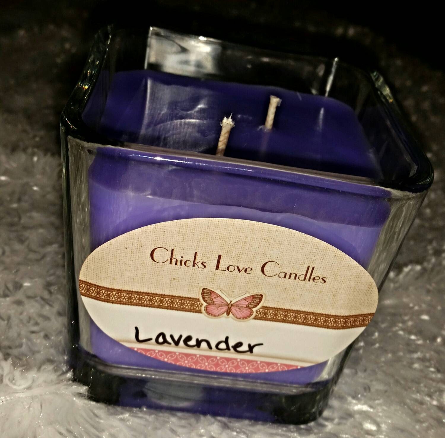 12oz. Lavender Scented Candle by ChicksLoveCandlesss on Etsy