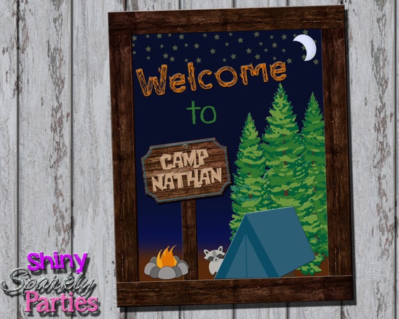 Printable CAMPING PARTY SIGN Camping Birthday Party Sign
