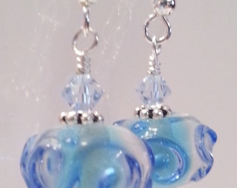 Whimsical Swirl Lampwork Bead Earrings