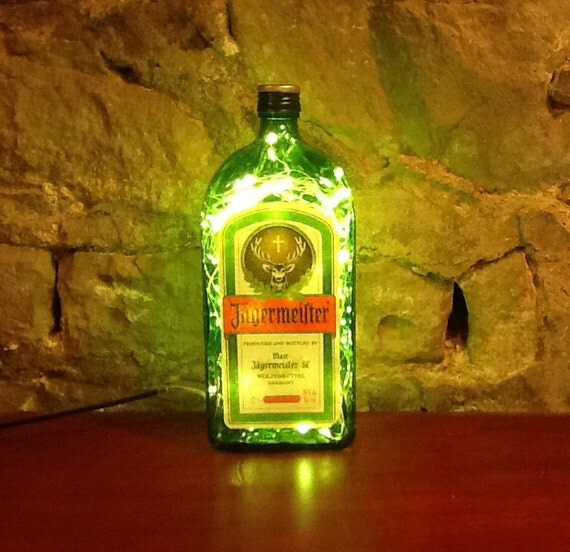 jagermeister bottle light made with silver wire fairy lights jagermeister bottle light made with silver wire fairy lights