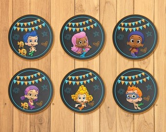 Bubble Guppies Cupcake Toppers Chalkboard * Bubble Guppies Birthday * Bubble Guppies Stickers * Bubble Guppies Favors