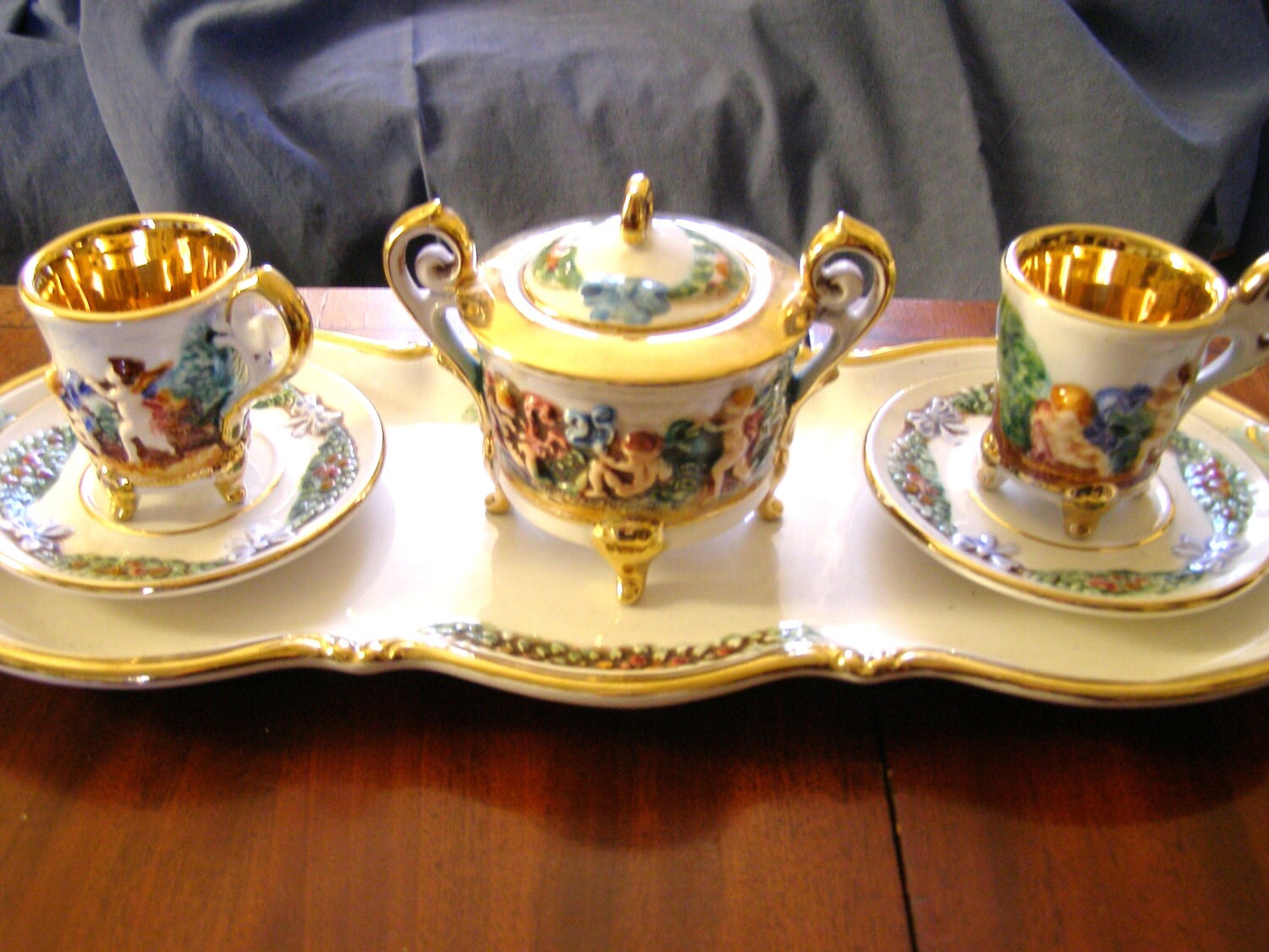 6 PIECES R. CAPODIMONTE 1950/60s in Perfect Condition