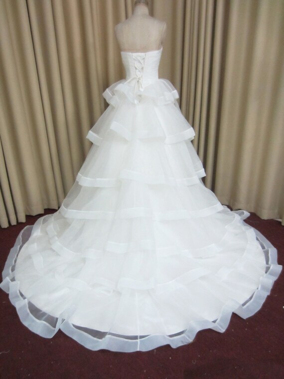 Layered Ruffled Organza with Horsehair Braid by IDoCoutureBridal