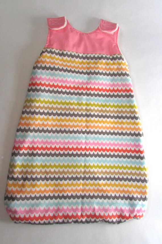 Baby Sleep Sack made with cotton and minky fabric. Keep baby