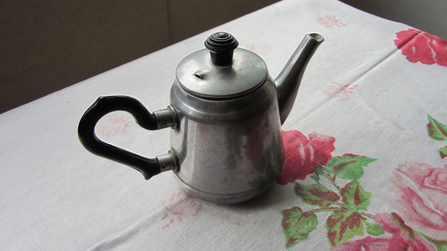 Small Metal Teapot, Russian Tea Pot, Kitchen Home Decor, Vintage Ussr 