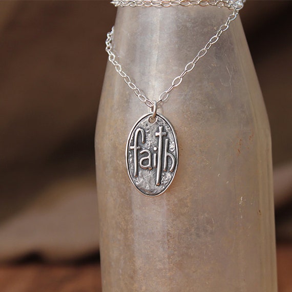 Leaning Pendant Visible Faith Sterling Silver Jewelry