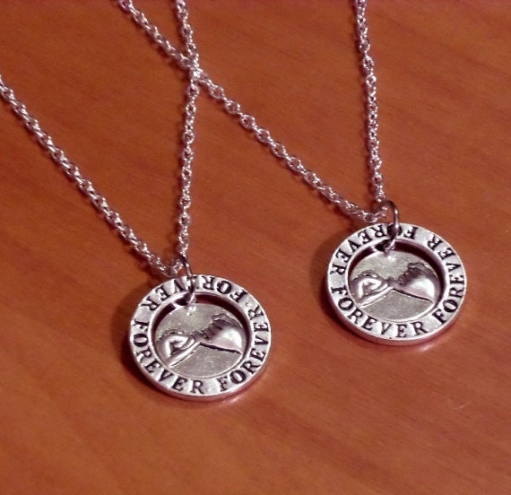 Set of 2 Forever Pinky Promise Necklaces His by SummerTreasure