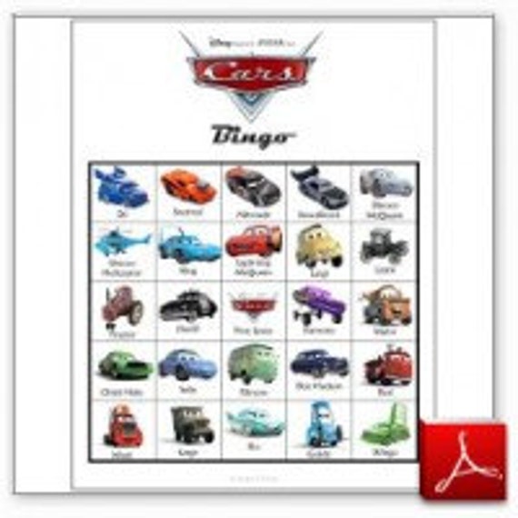 Disney Cars Bingo Free Printable