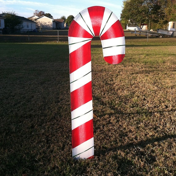 Wooden Candy Cane by HuttonFoxArt on Etsy