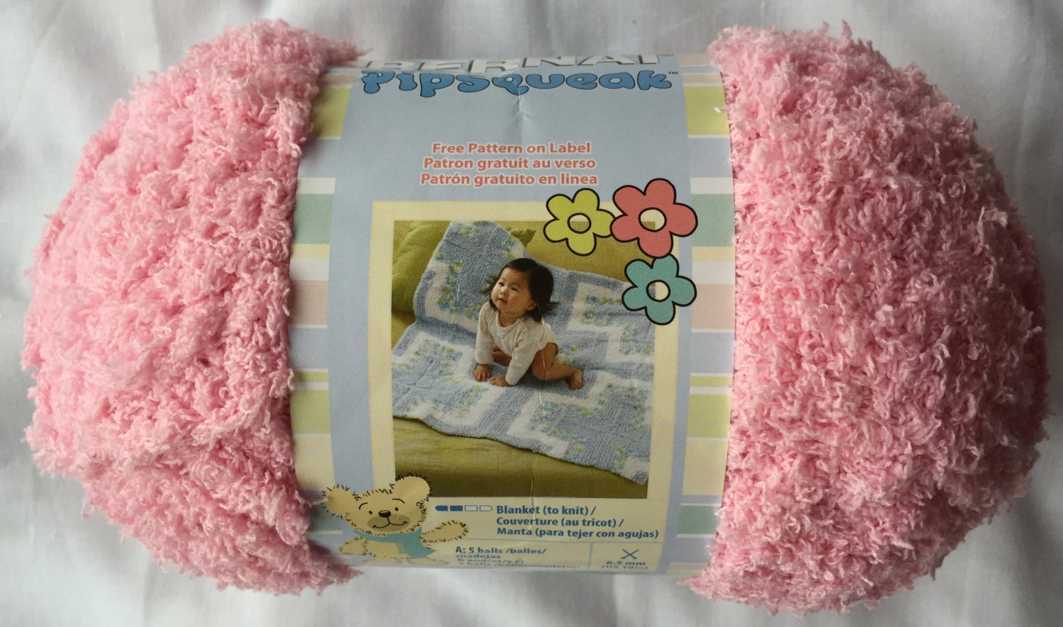 bernat baby australia blanket yarn Pipsqueak PINK TICKLE / 100g 59421 Yarn Bernat ME 3.5 oz