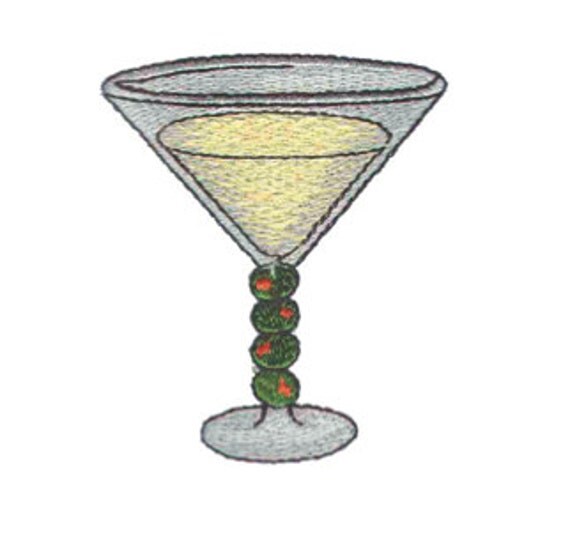 EZSew Embroidery Design Martini Glass from Happy Hour
