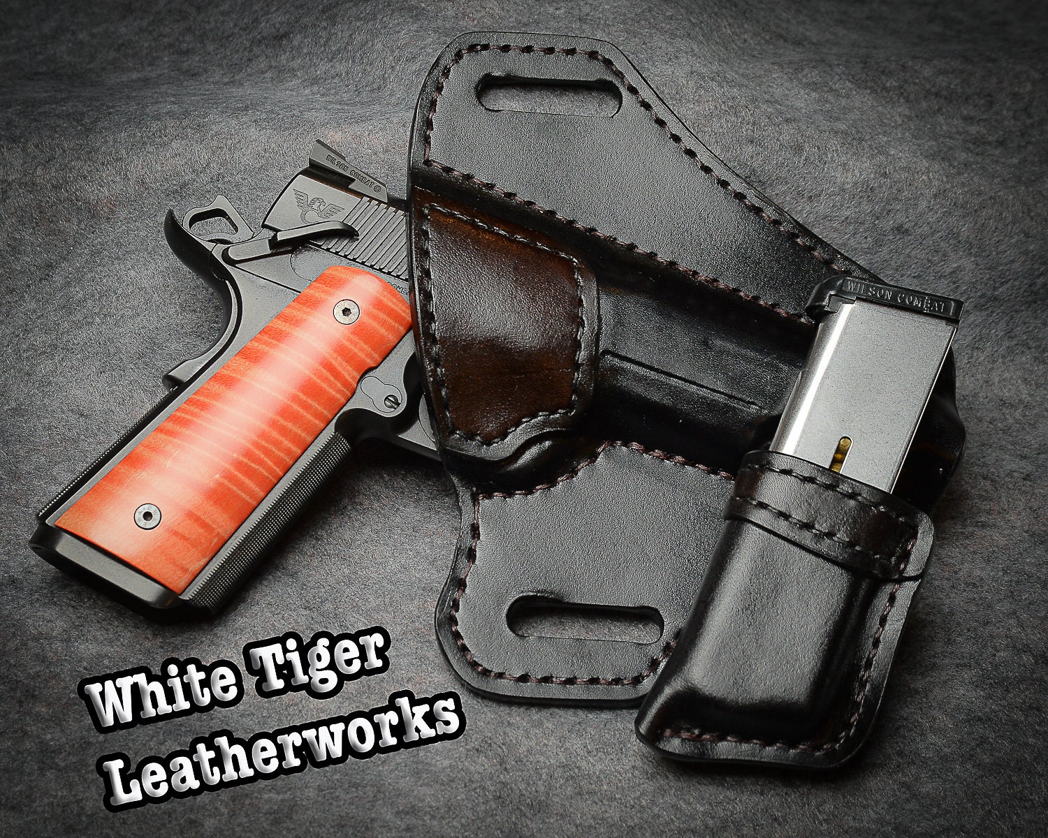 1911 Leather Holster and Mag Pouch by WhiteTigerLeather on Etsy